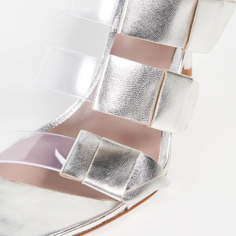 LMT: Diane Von Furstenberg Amari Metallic Leather Sandal (see updated photos) - Picture 8 of 15